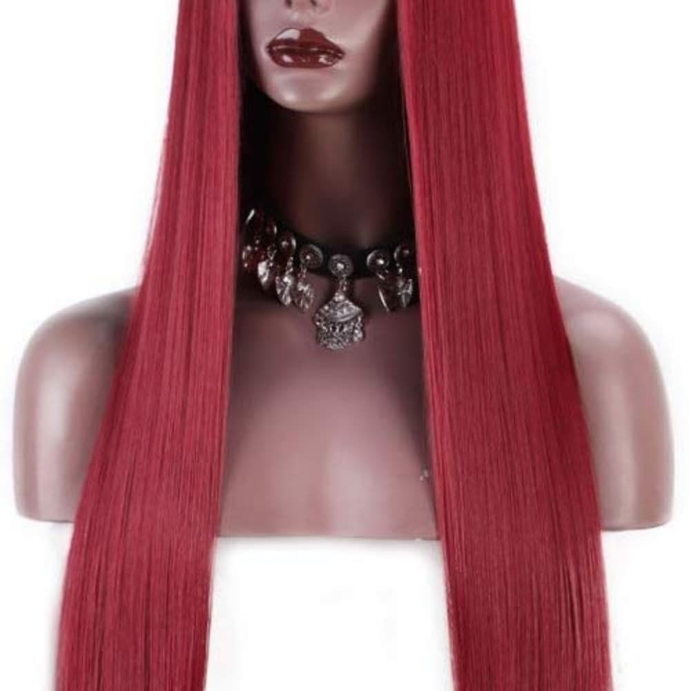 Wine Red Beauty Wavy Lace Front Wig - Thumbnail 2
