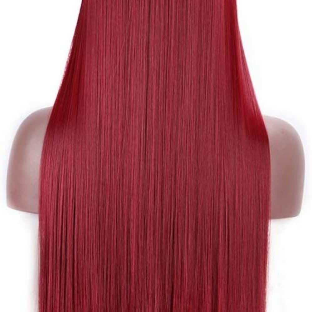 Wine Red Beauty Wavy Lace Front Wig - Thumbnail 4