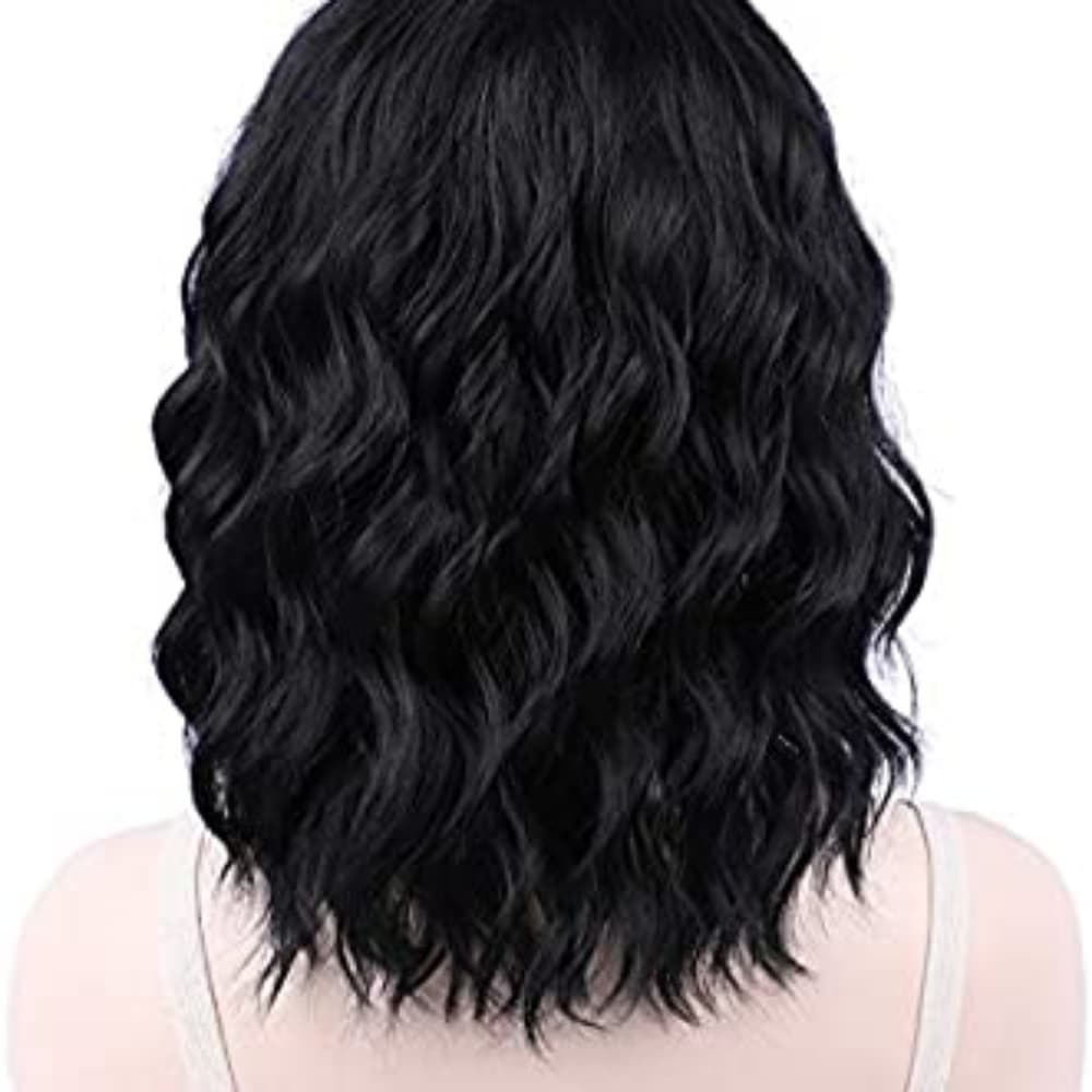 Black Wavy Wig with Bangs - Thumbnail 3