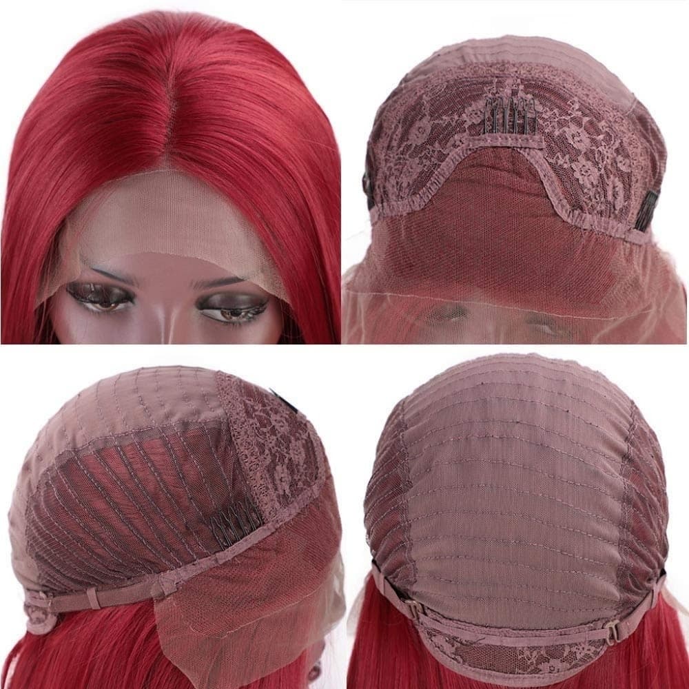Wine Red Beauty Wavy Lace Front Wig - Thumbnail 3