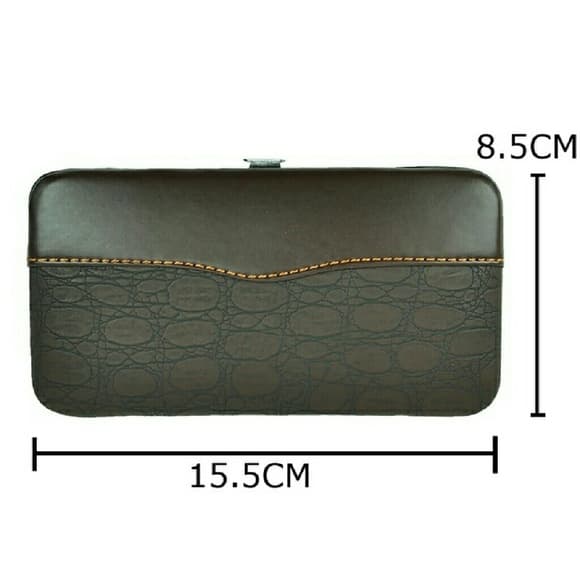 12 Piece Dark Brown PU Leather Travel Case - Thumbnail 2