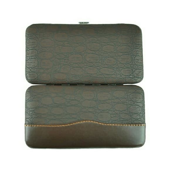 12 Piece Dark Brown PU Leather Travel Case