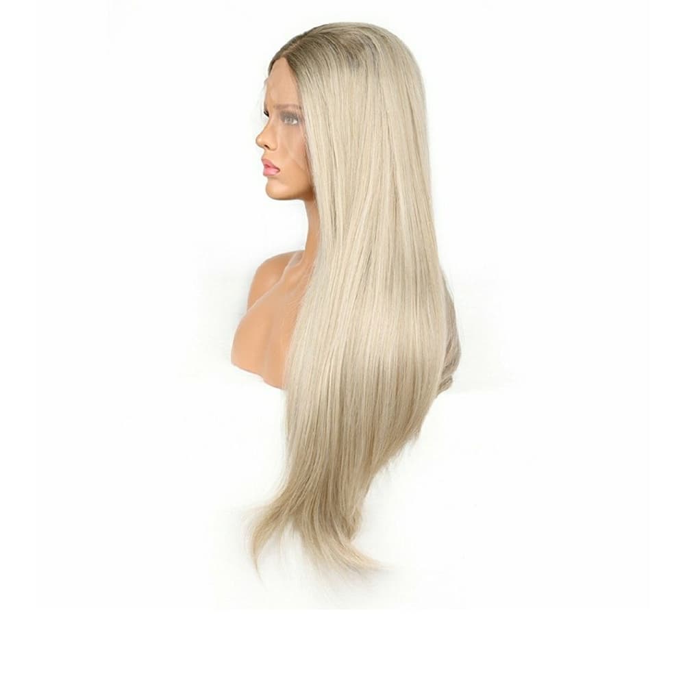 Blond White Ash Blonde Lacefront Wig - Thumbnail 2