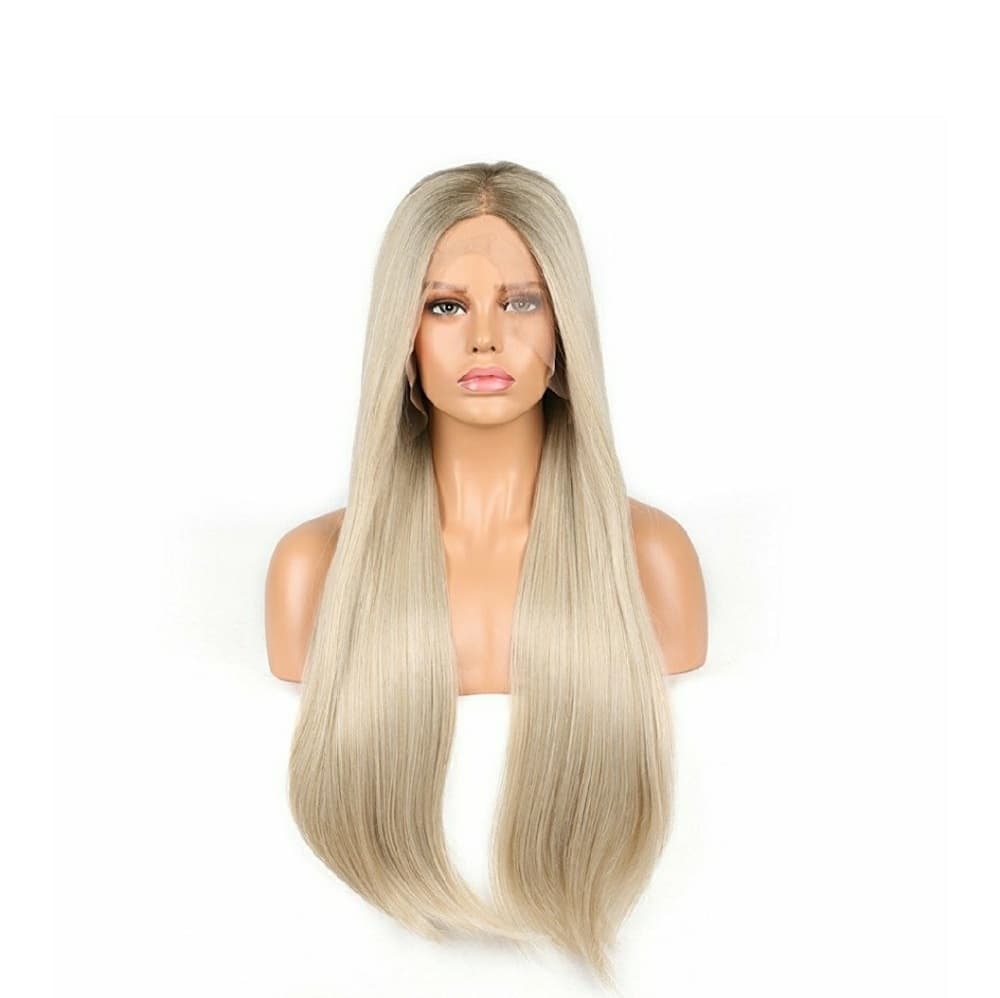 Blond White Ash Blonde Lacefront Wig - Thumbnail 4
