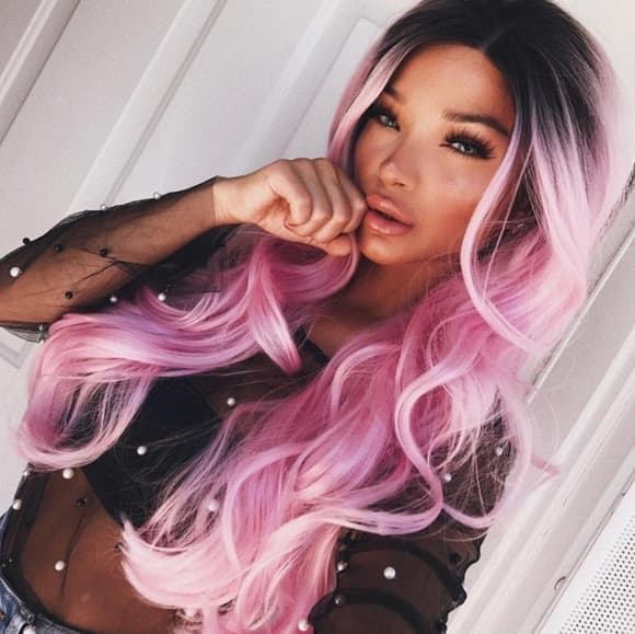 Ombre Pink Beauty Lace Front Wig - Thumbnail 2