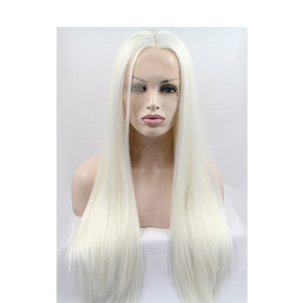 White Blonde Lace Front Wig 24-28 inches - Thumbnail 5