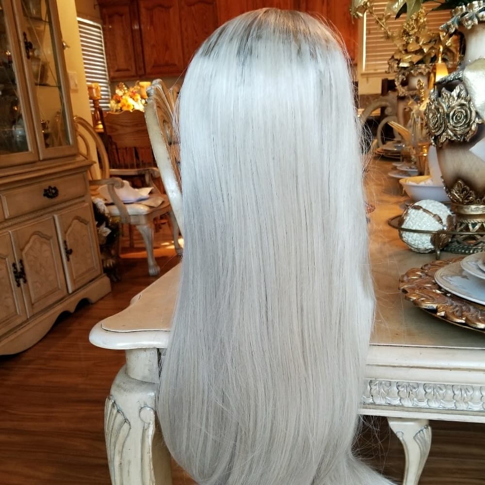 Blond White Ash Blonde Lacefront Wig - Thumbnail 6