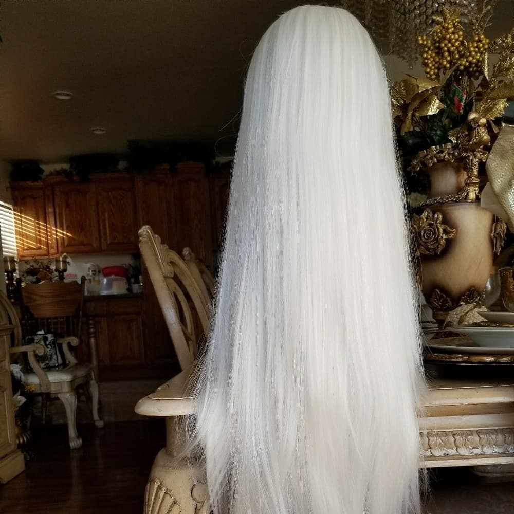 White Blonde Lace Front Wig 24-28 inches - Thumbnail 6