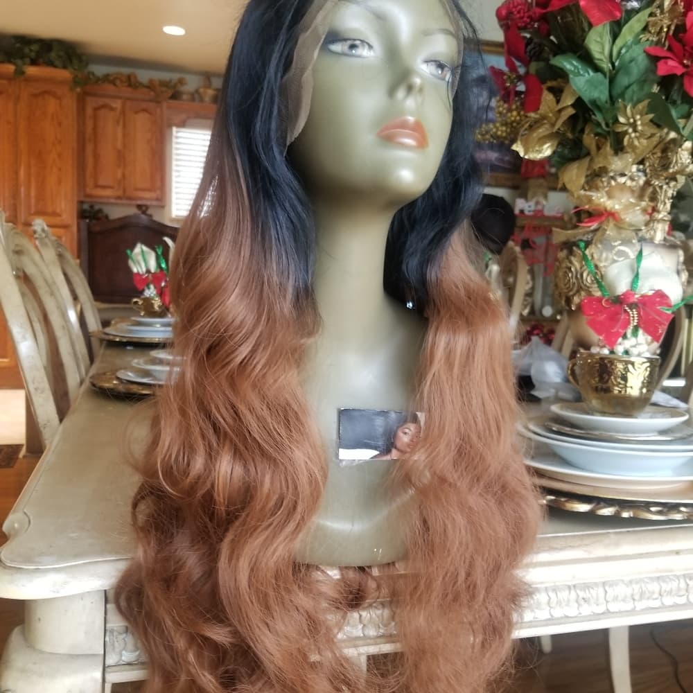 Black Auburn Beauty Lace Front Wig - Thumbnail 12