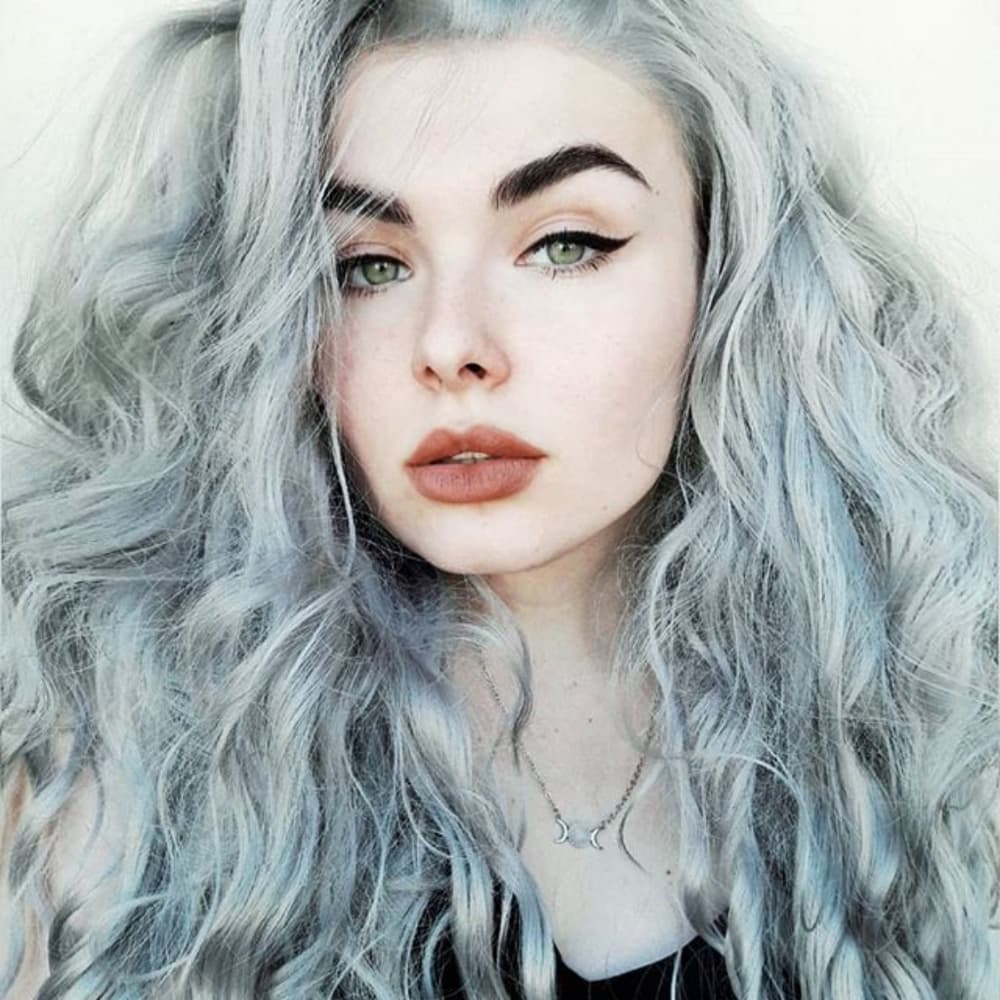 White Gray Beauty Lace Front Wig - Thumbnail 16