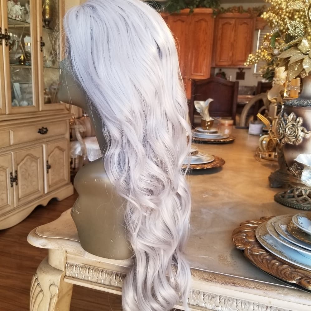 White Gray Beauty Lace Front Wig - Thumbnail 12