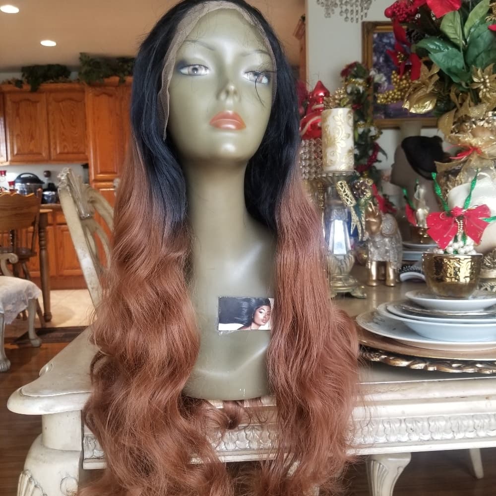 Black Auburn Beauty Lace Front Wig - Thumbnail 9