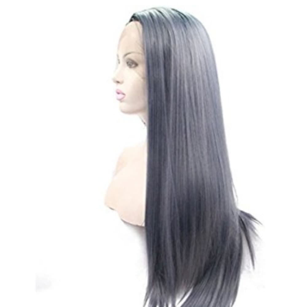 Dark Gray Blue Lace Front Wig
