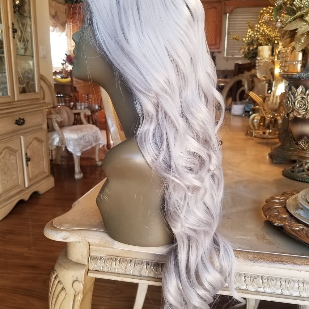 White Gray Beauty Lace Front Wig - Thumbnail 11