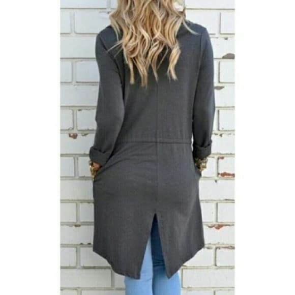 Open Front Long Trench Cost Cardigan