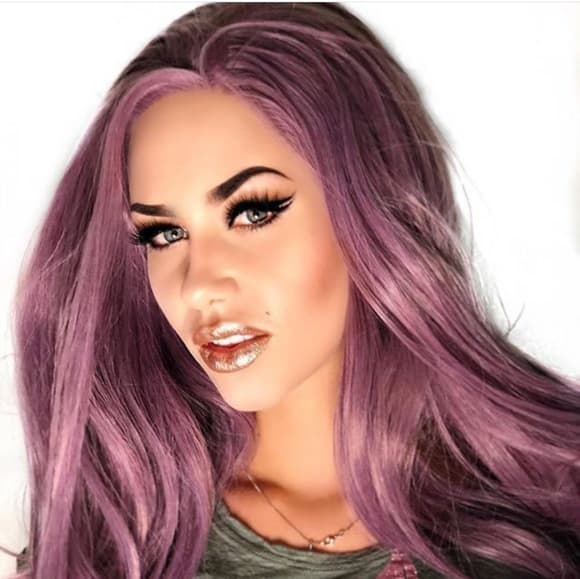 Purple Wavy Beauty Lace Front Wig - Thumbnail 3