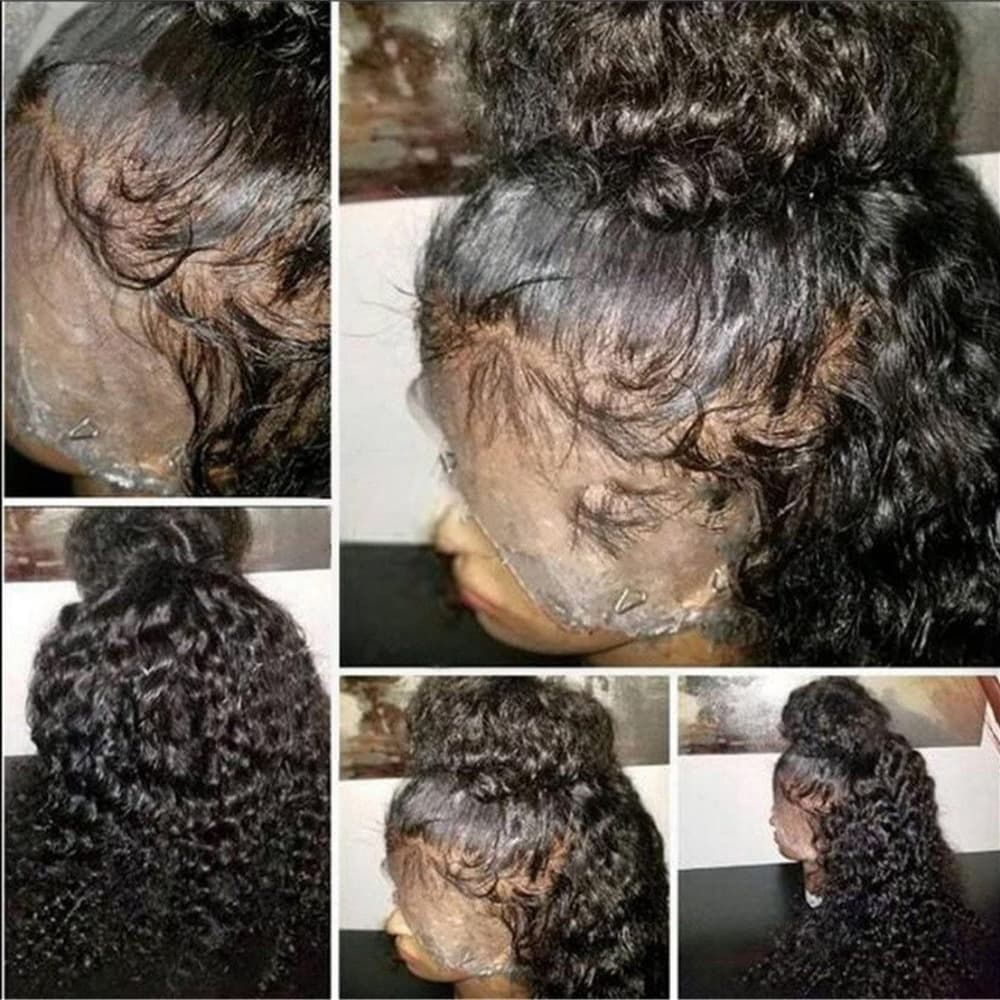 100% Curly Human Hair Lace Front Wig - Thumbnail 4