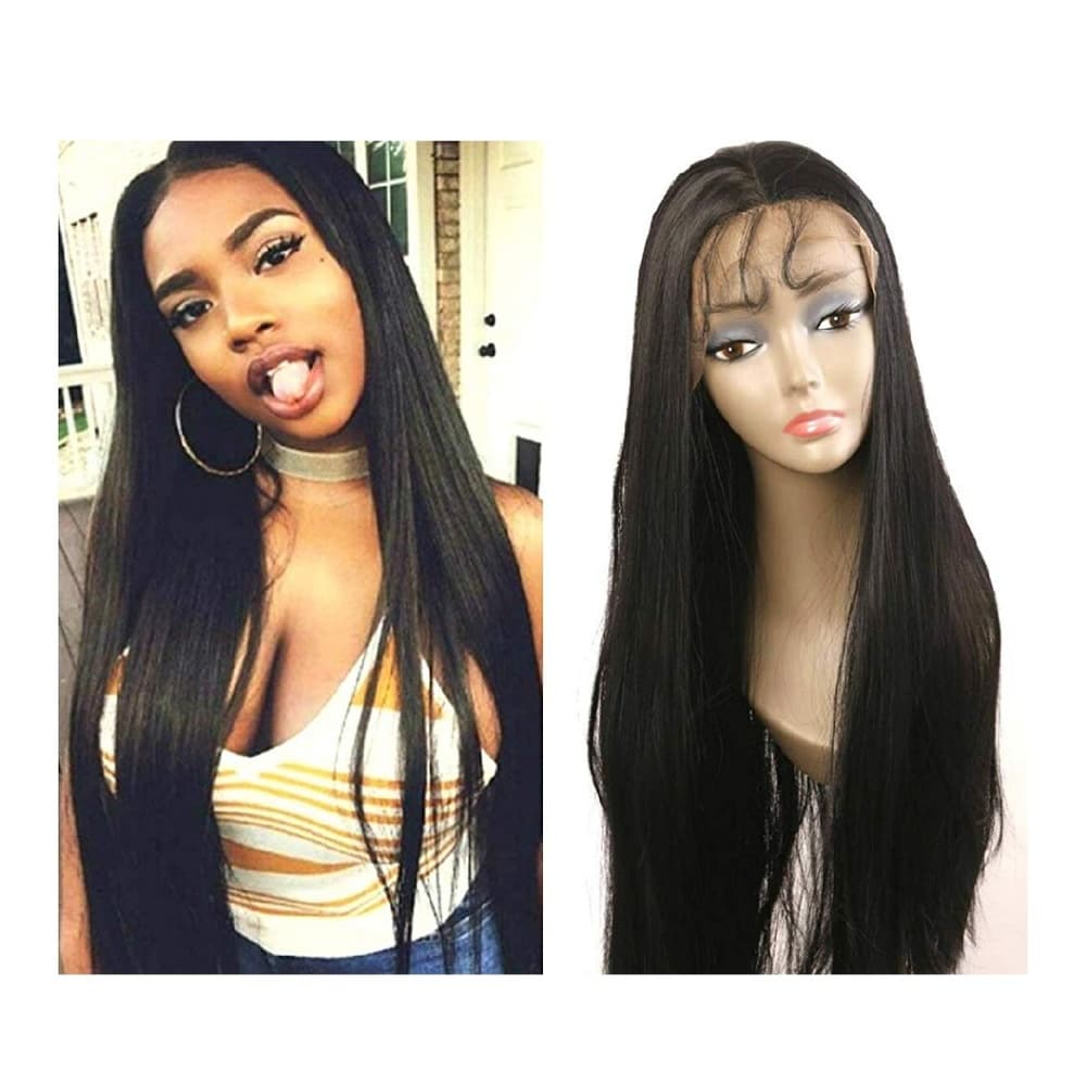 Black Straight Lace Front Wig - Thumbnail 8