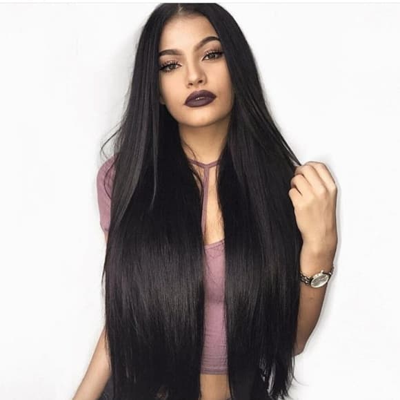 Dark Brown Lace Front Wig - Thumbnail 2