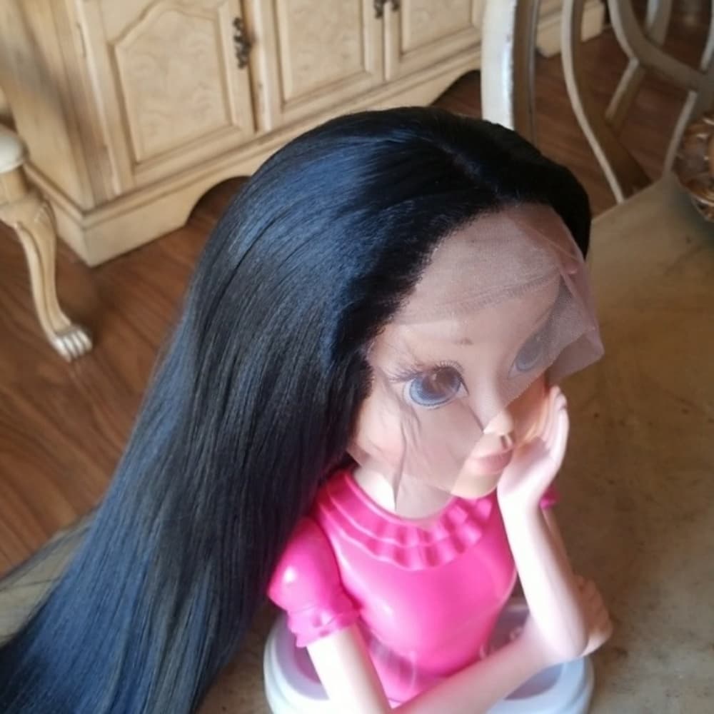 Black Straight Lace Front Wig - Thumbnail 7
