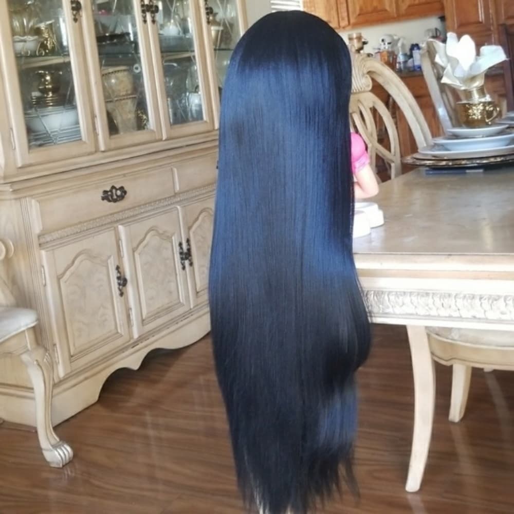 Black Straight Lace Front Wig - Thumbnail 6