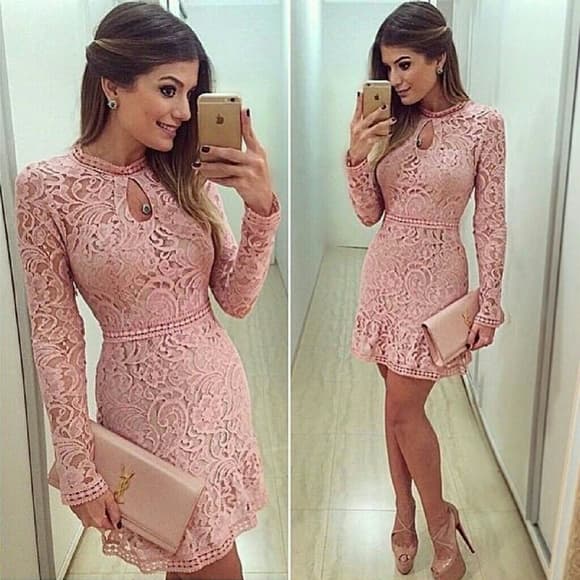 Pink Cocktail Beauty Dress - Thumbnail 5