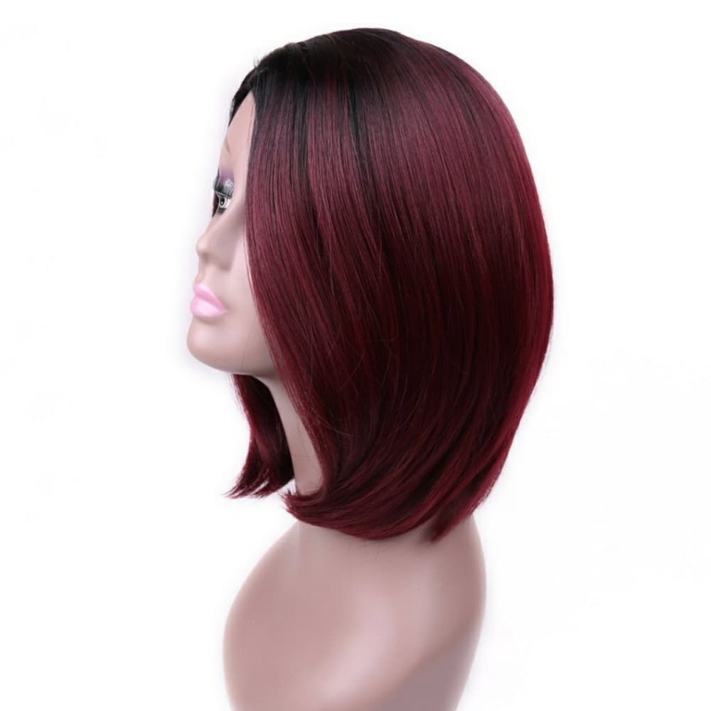 Burgundy Black Ombre Wig - Thumbnail 4