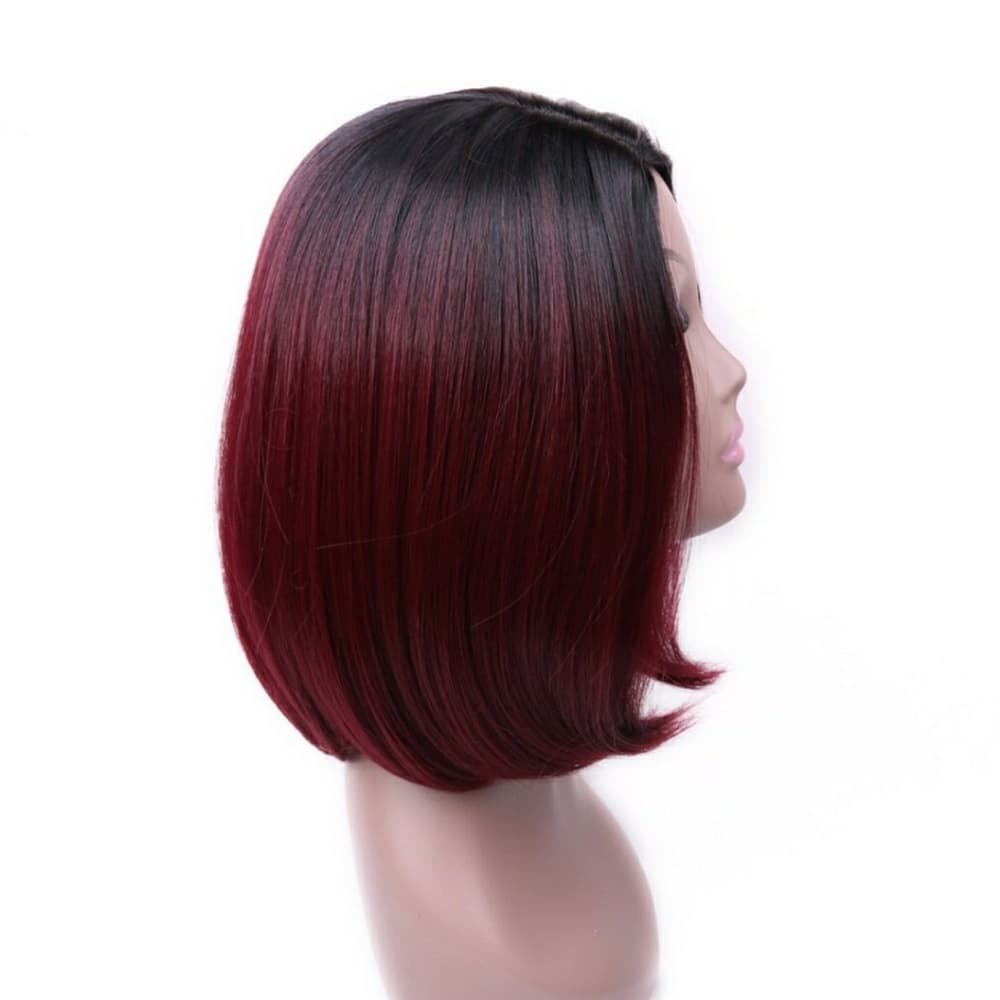 Burgundy Black Ombre Wig - Thumbnail 3