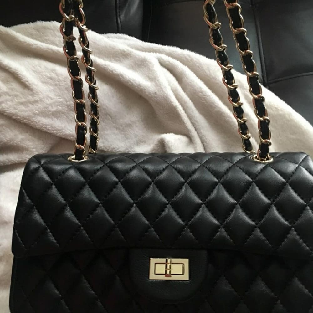 Designer Handbag Lambskin Classic Quilted Grained - Thumbnail 6