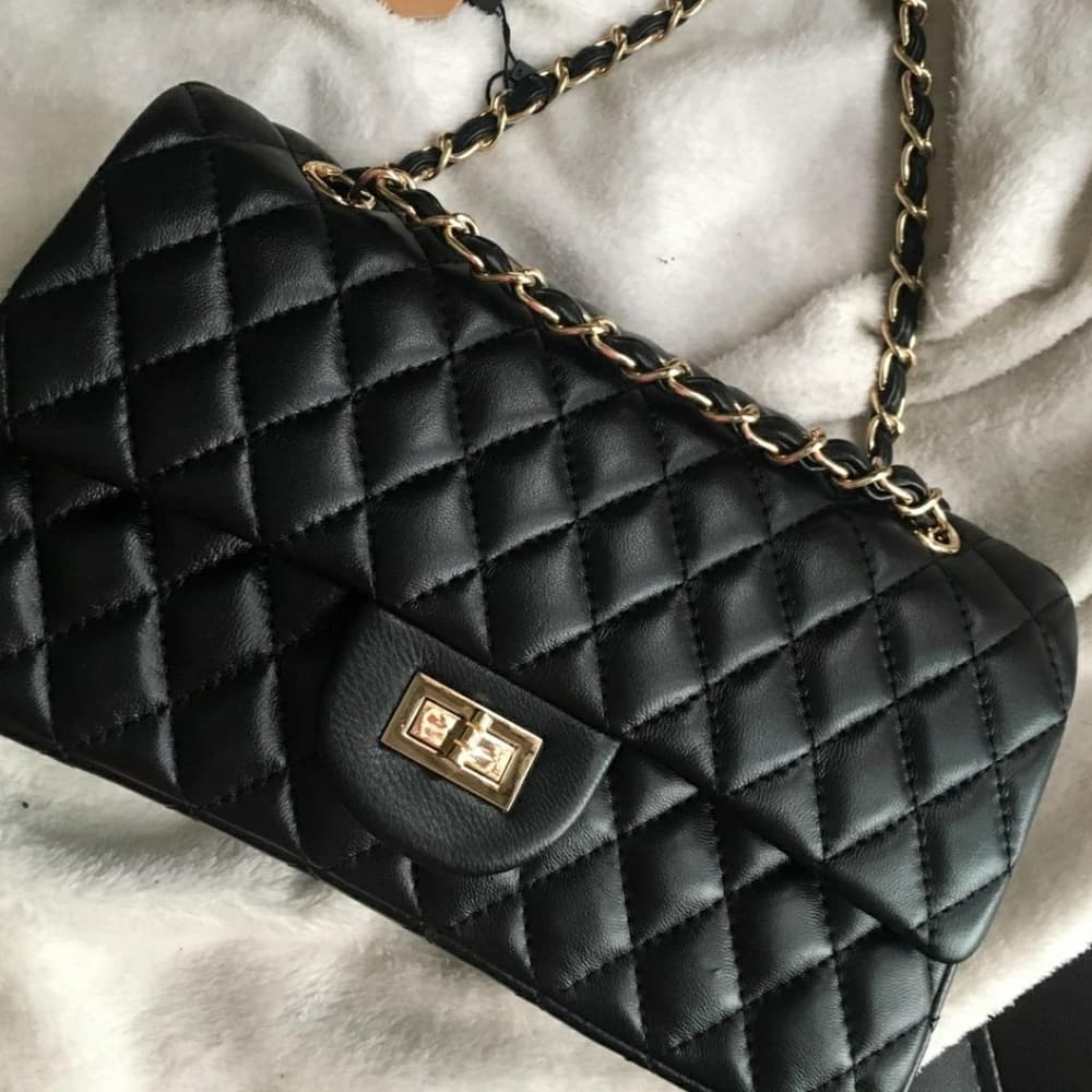 Designer Handbag Lambskin Classic Quilted Grained - Thumbnail 8