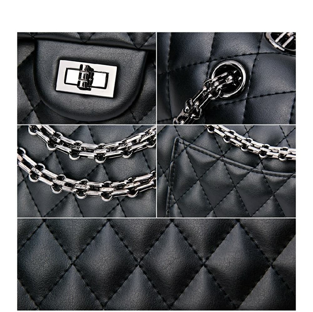 Designer Handbag Lambskin Classic Quilted Grained - Thumbnail 3