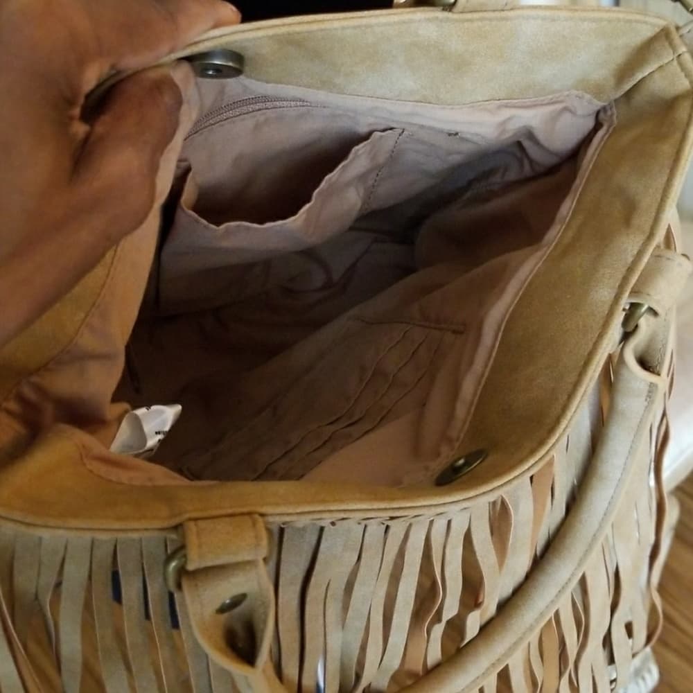 Brown Fringe Beauty Purse - Thumbnail 6
