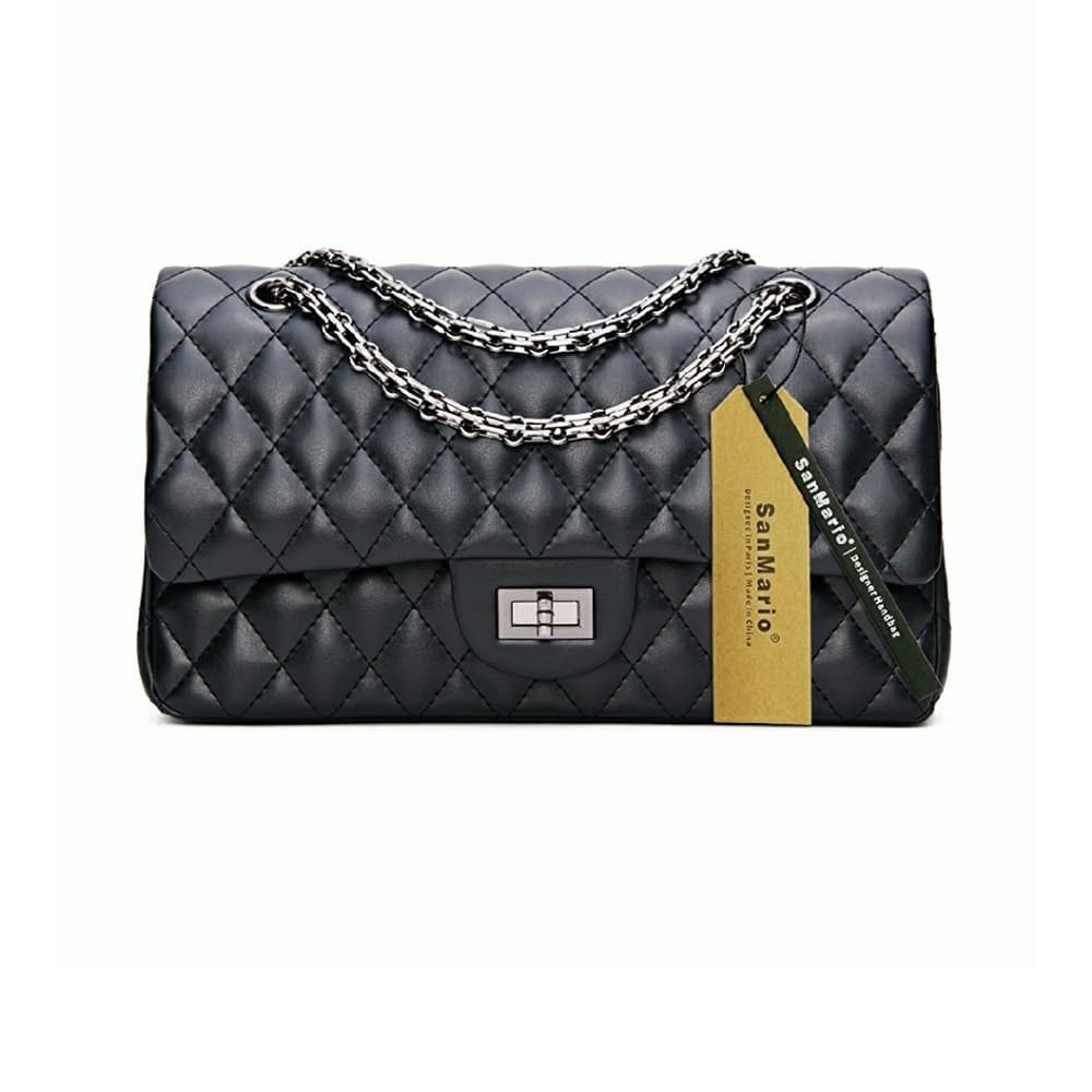 Designer Handbag Lambskin Classic Quilted Grained - Thumbnail 4
