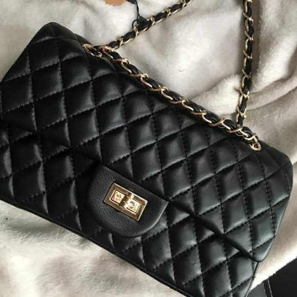 Designer Handbag Lambskin Classic Quilted Grained - Thumbnail 9