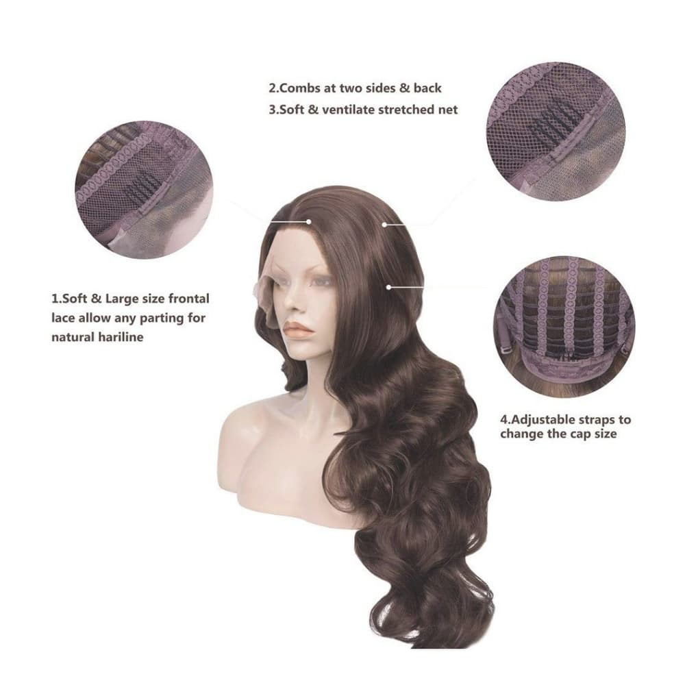 Brown Wavy Beauty Lace Front Wig - Thumbnail 4