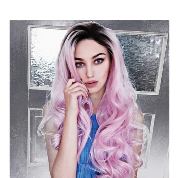 Ombre Pink Beauty Lace Front Wig - Thumbnail 7