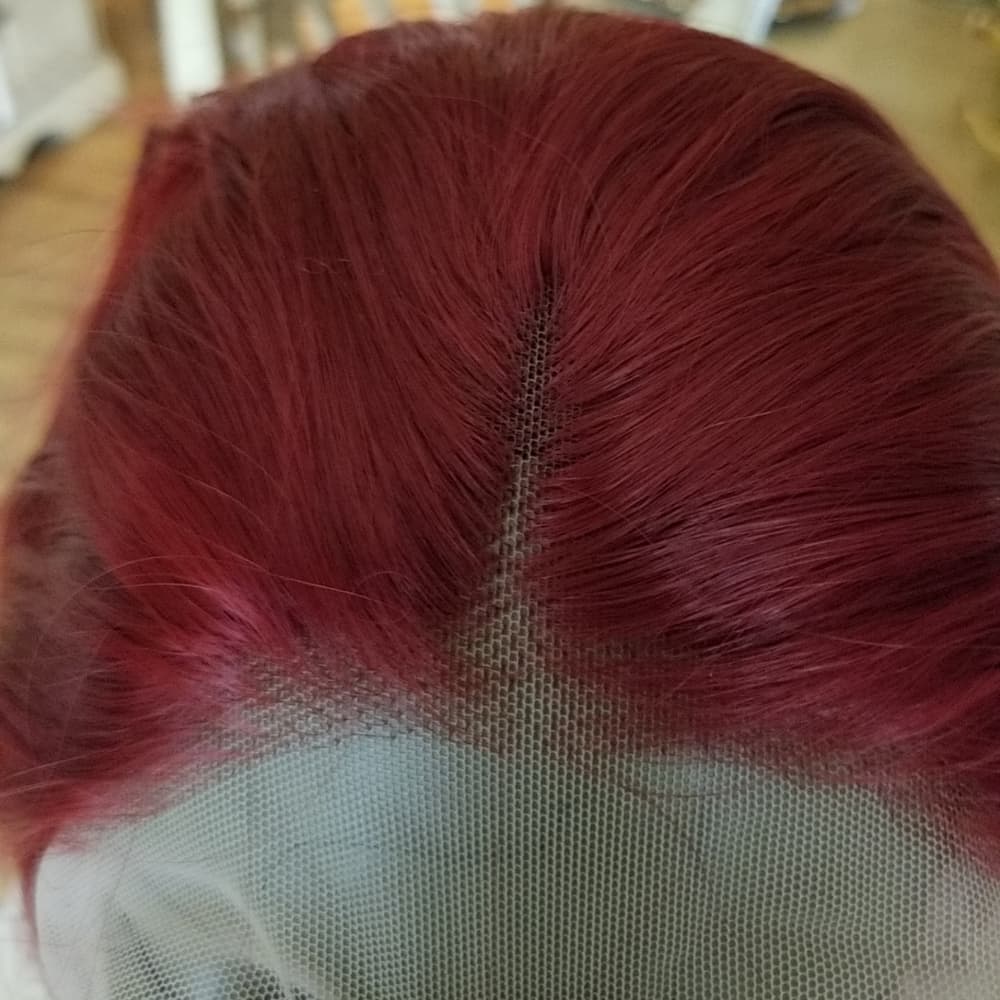 Dark Red Lace Front Wig - Thumbnail 4