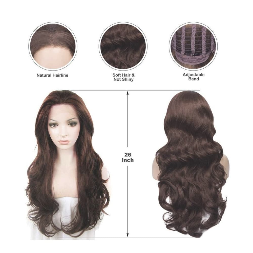 Brown Wavy Beauty Lace Front Wig - Thumbnail 5