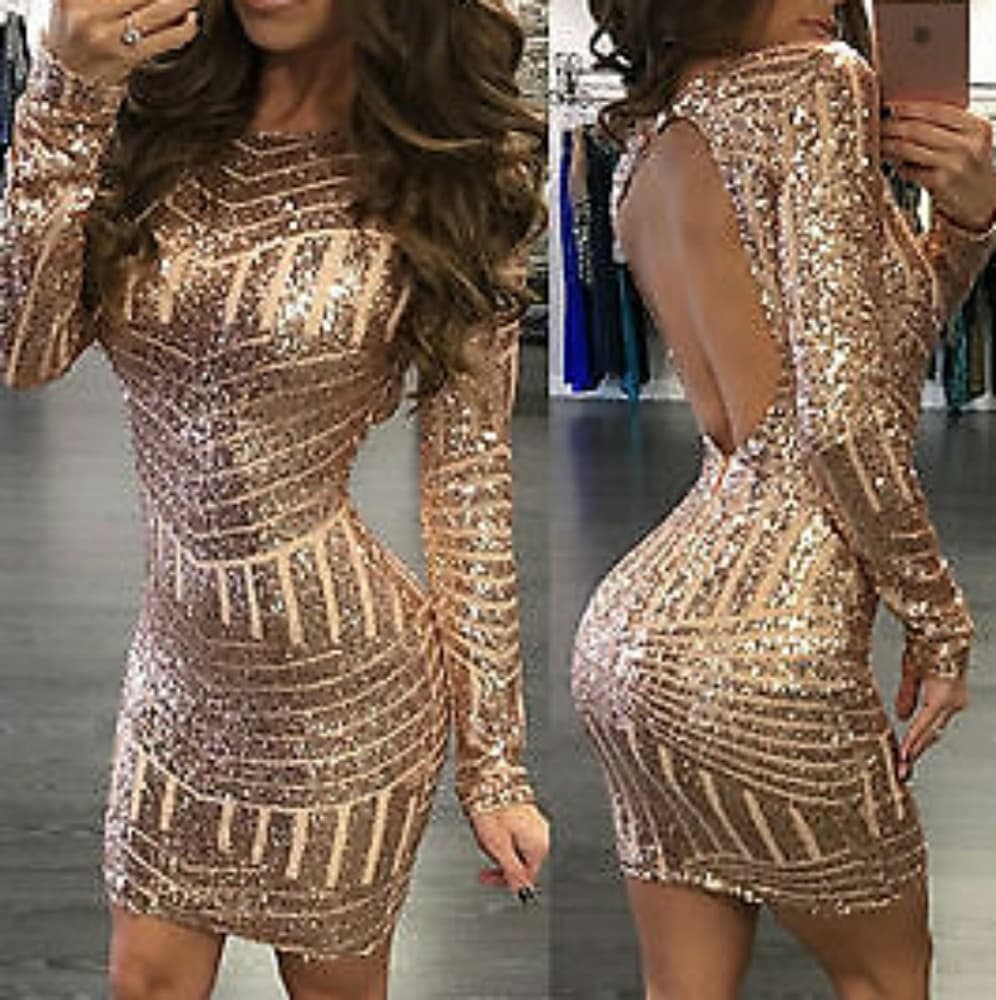 Shimmery Beautiful Bodycon Dress - Thumbnail 2