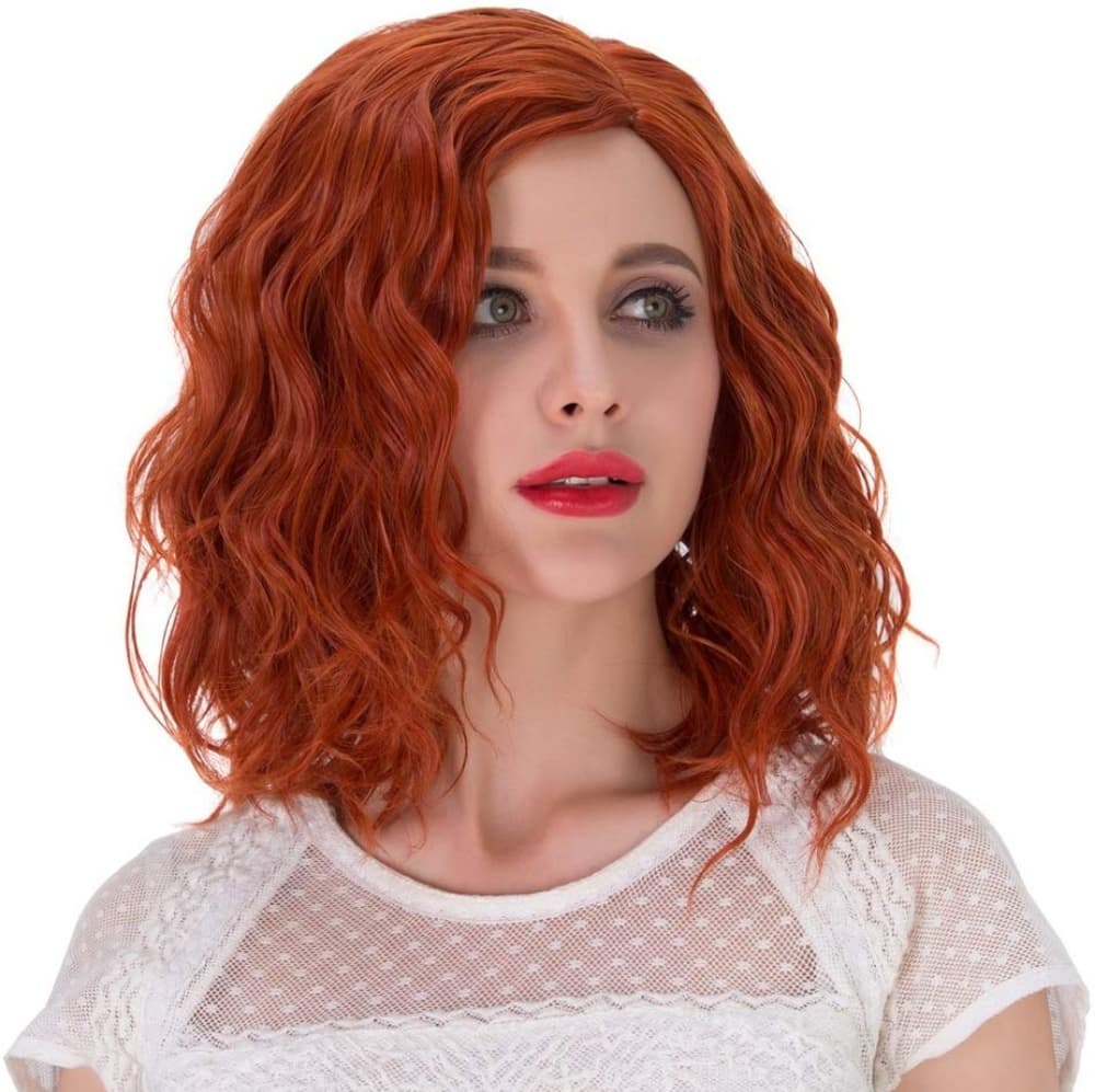 Copper Red Wavy Beauty Bob Full Wig - Thumbnail 2