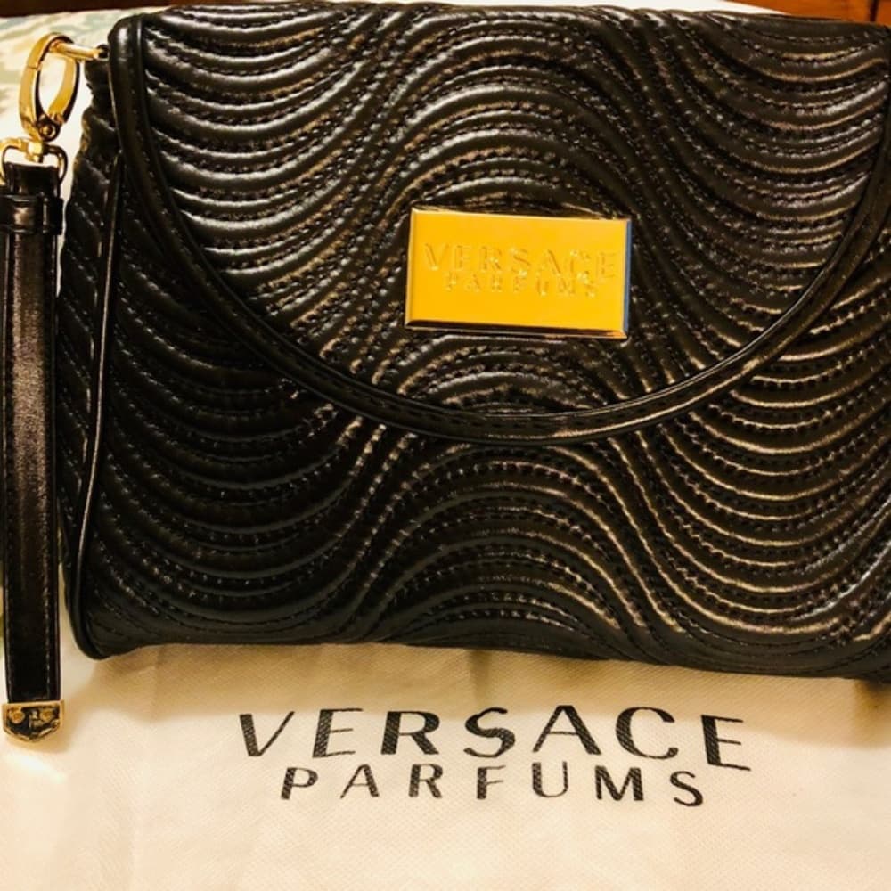 VERSACE Parfums Black Wristlet Bag Clutch Bag Ver - Thumbnail 5