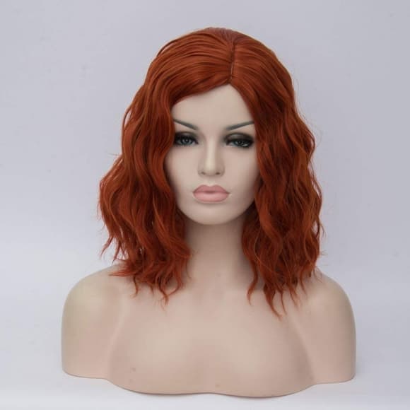 Copper Red Wavy Beauty Bob Full Wig - Thumbnail 7