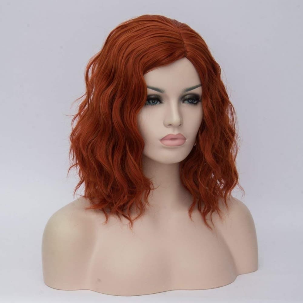 Copper Red Wavy Beauty Bob Full Wig - Thumbnail 4