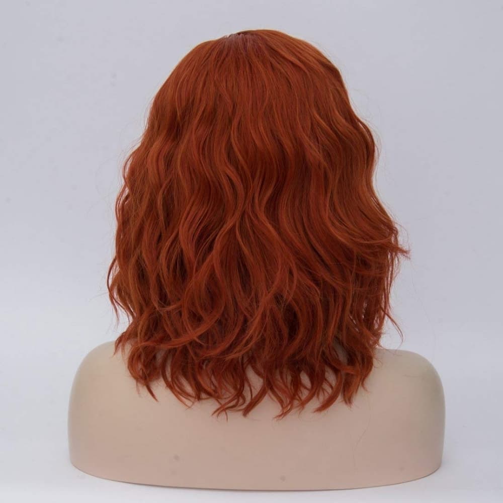 Copper Red Wavy Beauty Bob Full Wig - Thumbnail 5