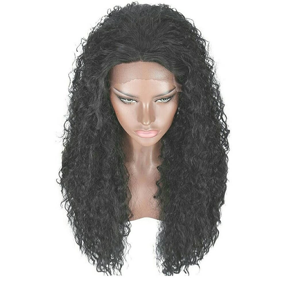 Black Curly Lace Front Wig 22-26 inches - Thumbnail 3