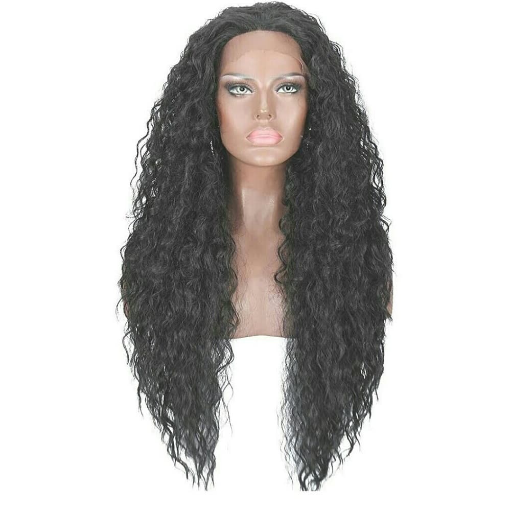 Black Curly Lace Front Wig 22-26 inches - Thumbnail 2