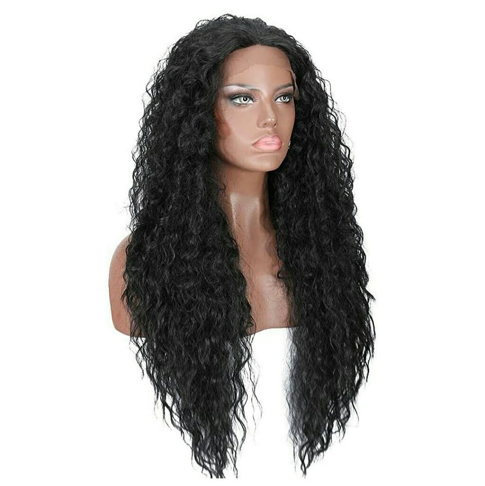 Black Curly Lace Front Wig 22-26 inches - Thumbnail 4