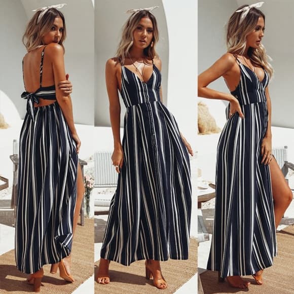Boho Long Maxi Cocktail Dress - Thumbnail 3