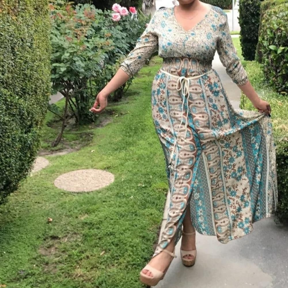 Beautiful Western Style Maxi Dress - Thumbnail 4