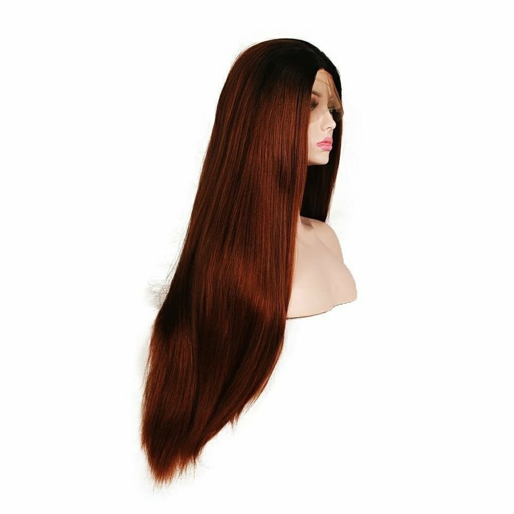 Ombre Red Brown Lace Front Wig